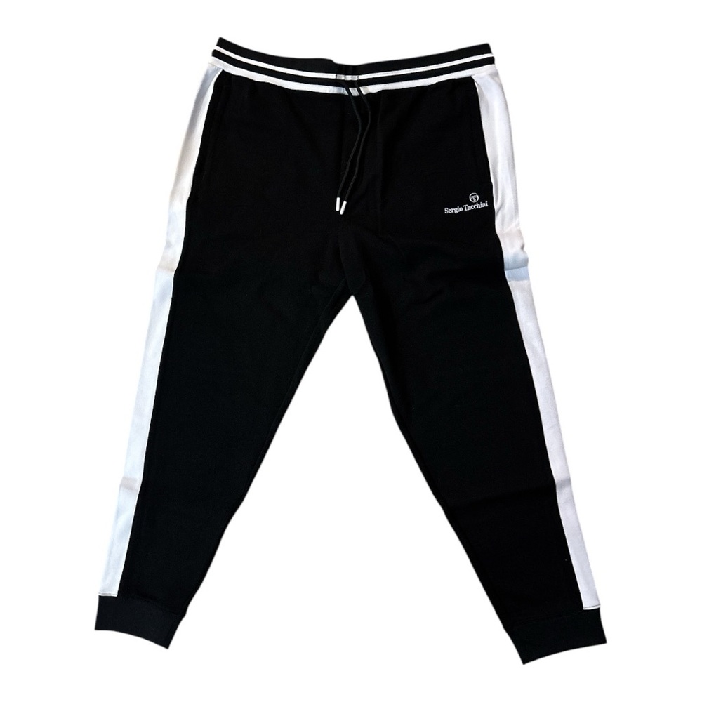 Sergio Tacchini Men’s Black and White Track Joggers Pants Size 3X NWT